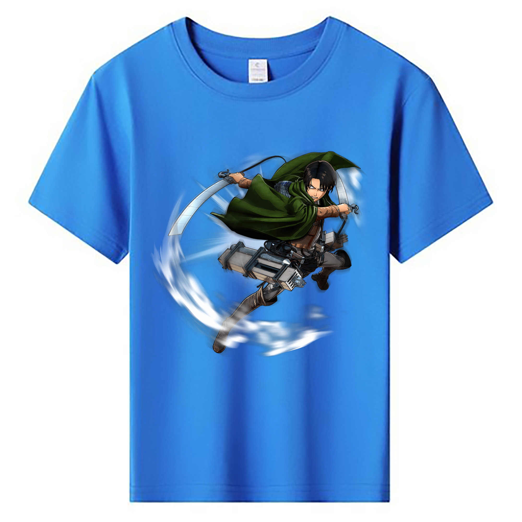 （画像用） 進撃の巨人 リヴァイ·アッカーマン Attack on Titan Levi Ackerman 綿100％キッズTシャツ（フロントプリント）
